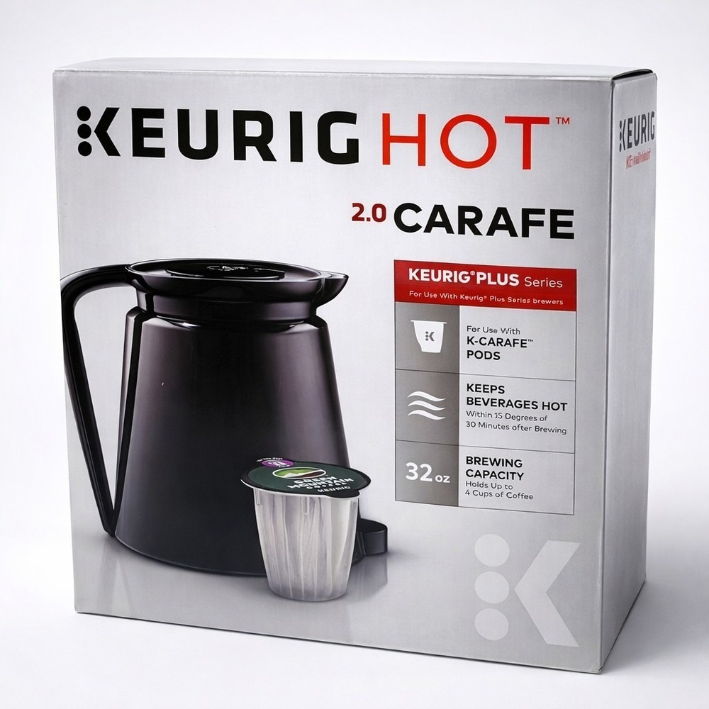 Keurig 2.0 Plastic‎ Carafe 32oz Double-Walled with Easy-Pour Handle - NEW #0555